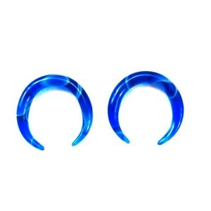 8 gauge blue earrings